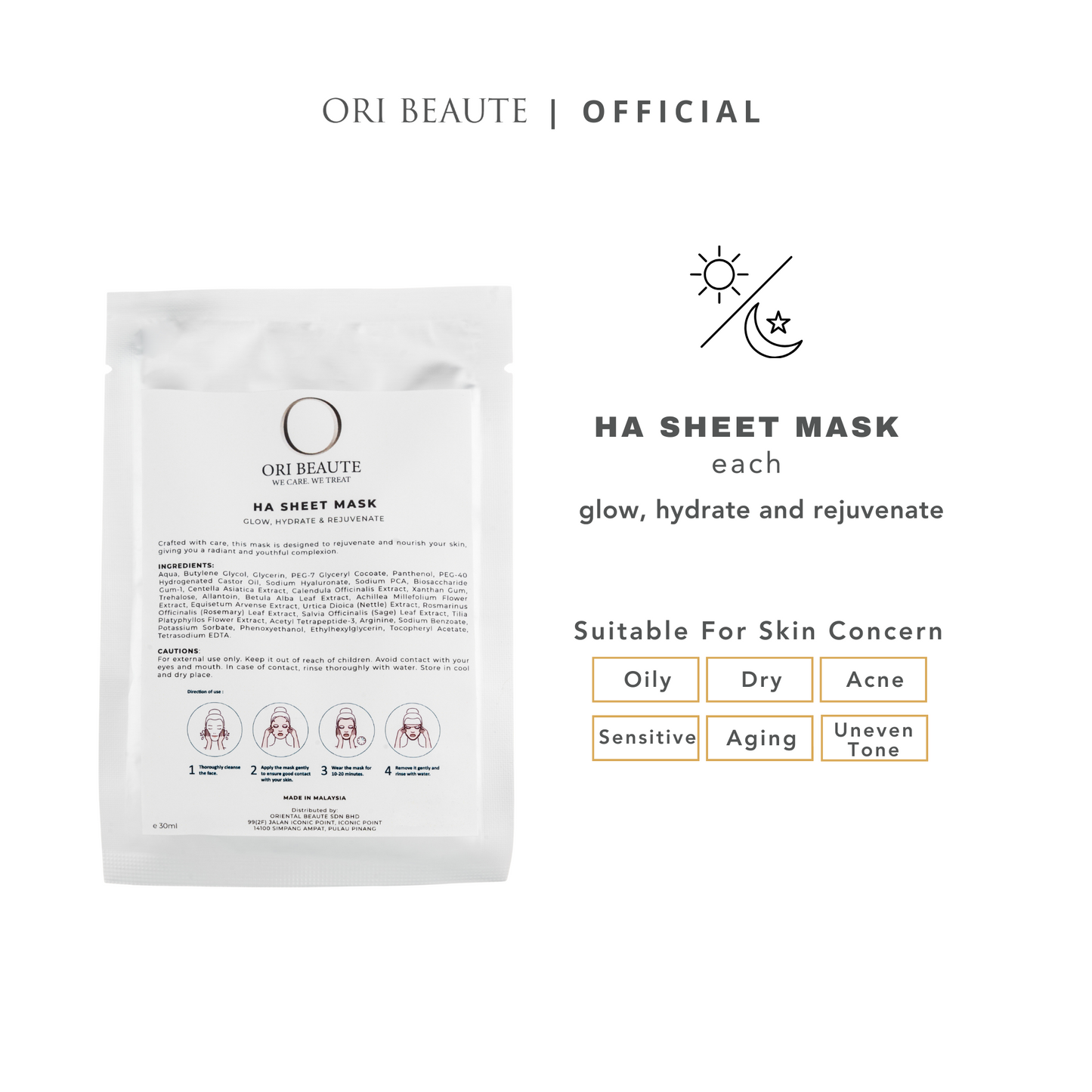 HA sheet mask